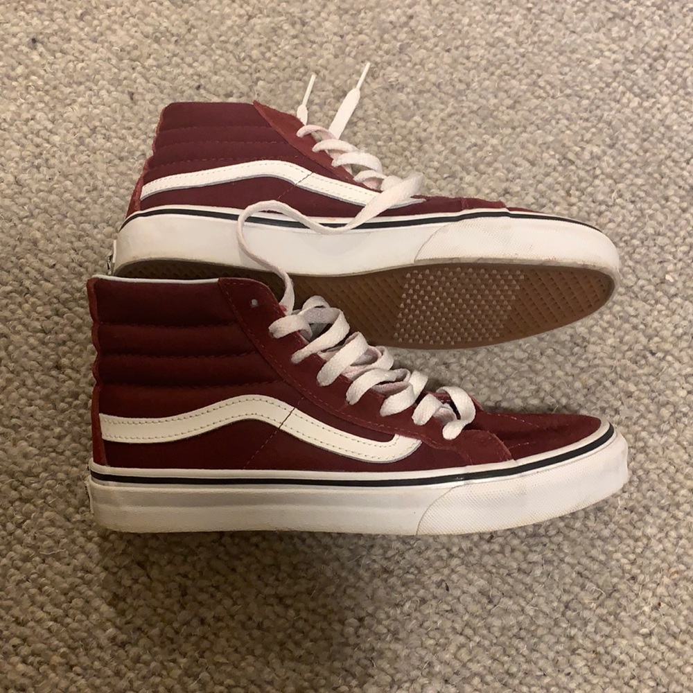 Vans suede high tops.
